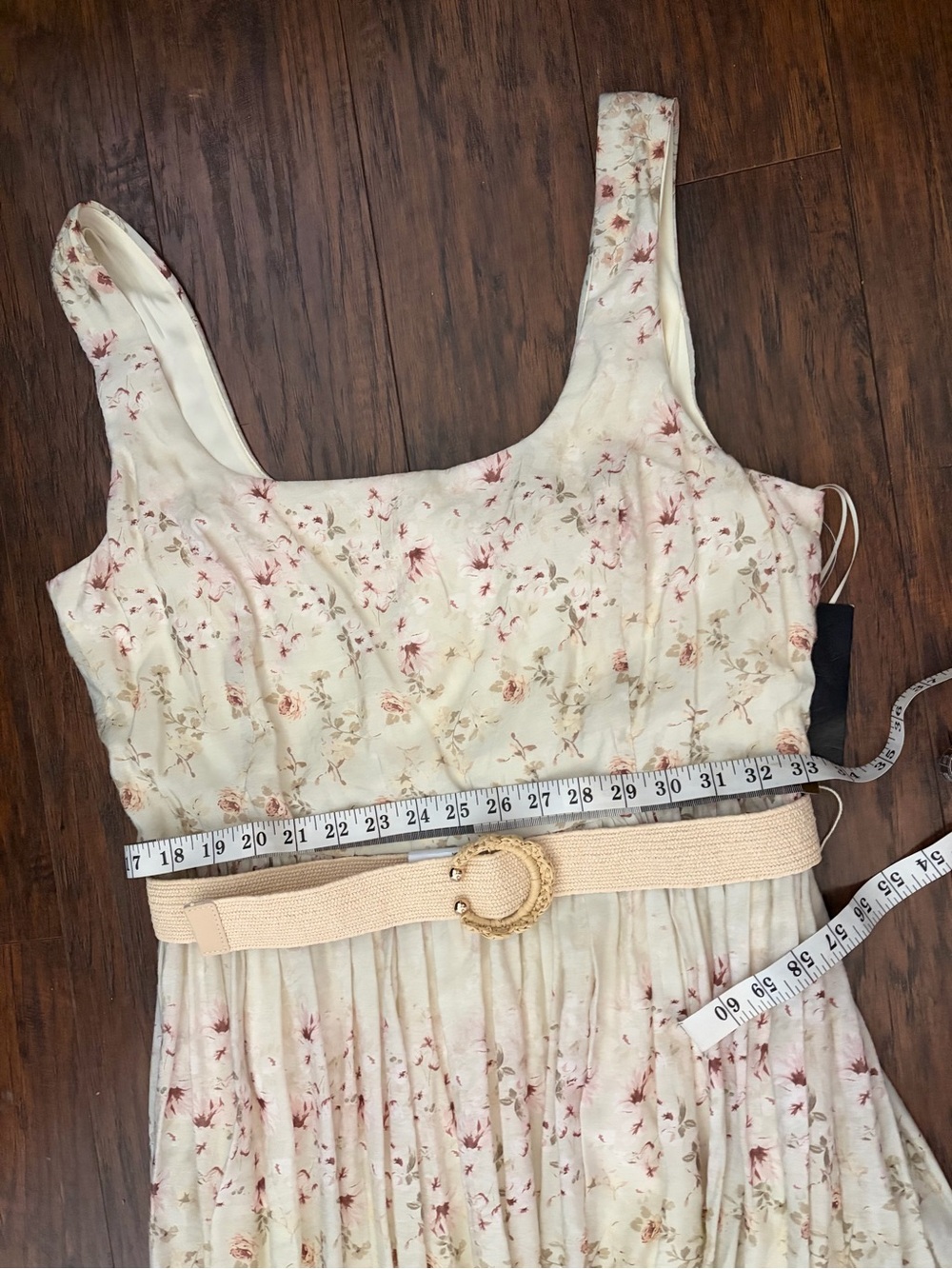 Taylor Cream Maxi Skirt with Pink Floral Print - Picture 7 of 13
